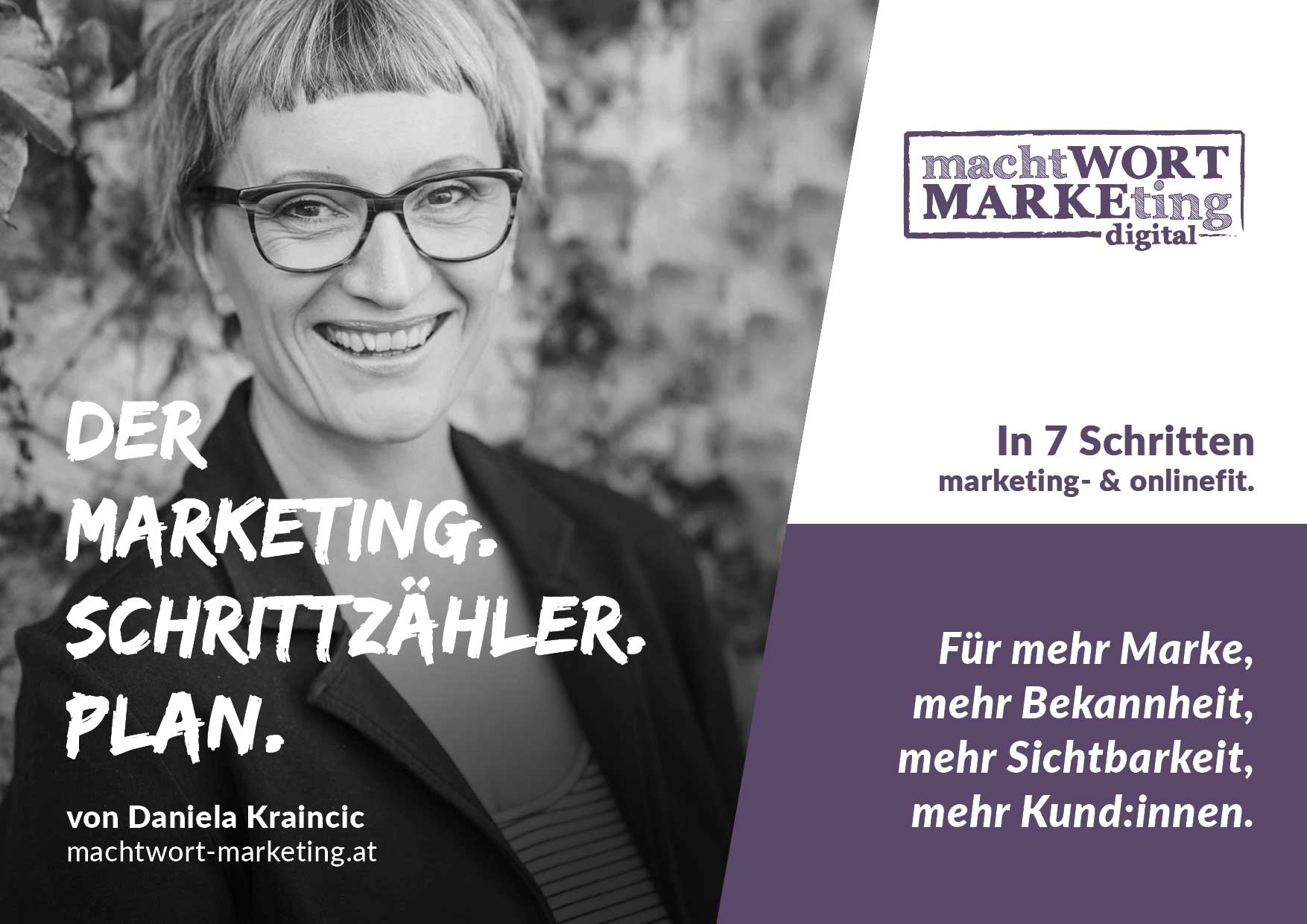 Schrittzählerplan: eBook Schritt für Schritt marketing- & onlinefit von der Expertin für Marken- & Digitalstrategie Daniela Kraincic